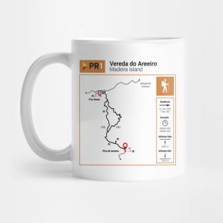 Madeira Island PR1 VEREDA DO AREEIRO trail map Mug